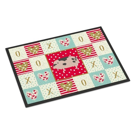Carolines Treasures 18 x 27 in. Gloucester Old Spot Pig Love Indoor or Outdoor Mat CK5367MAT
